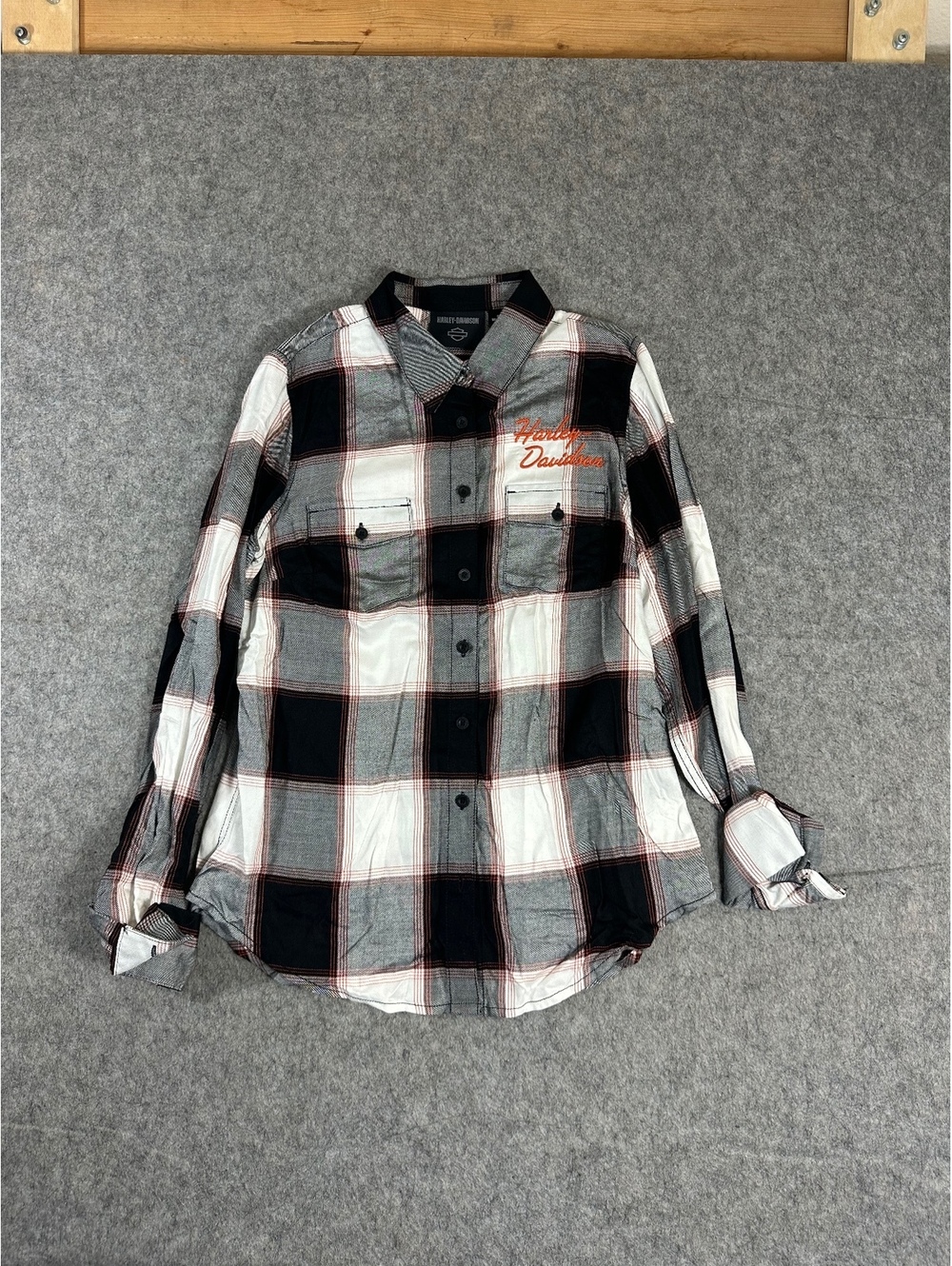Harley-Davidson plaid button-up shirt womens Small